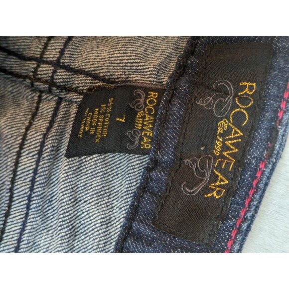 RocaWear Women’s Jeans Size 7 Simone Straight Leg Mid Rise Embellished Pocket - Picture 7 of 15